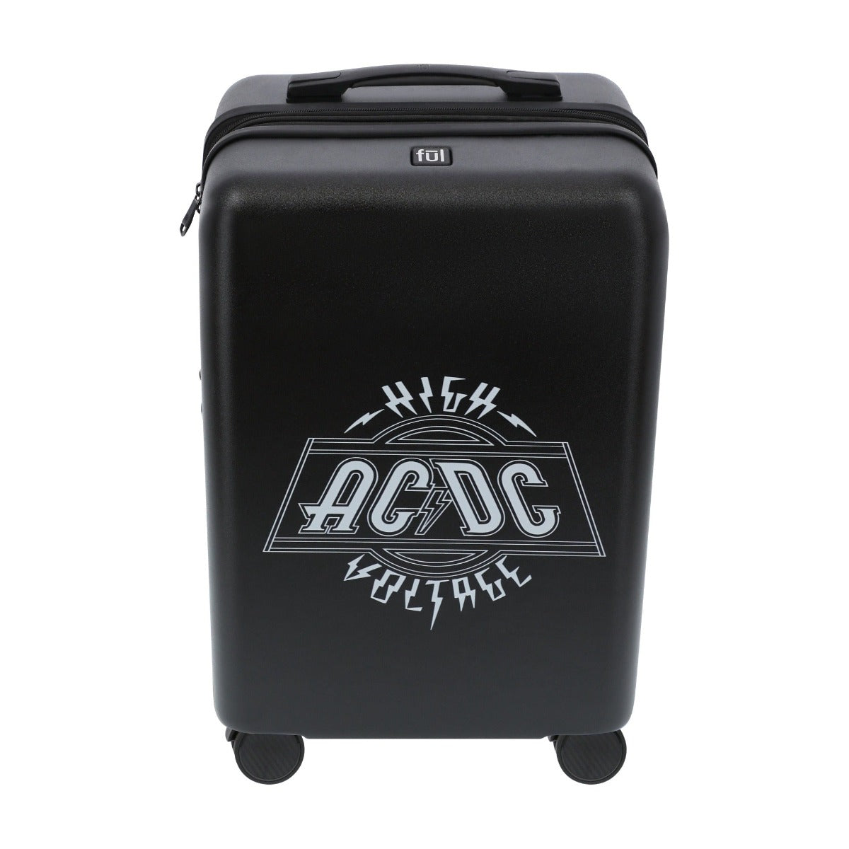 Ful AC/DC 22.5" Spinner Suitcase Black Carry-On Luggage - Stiles Supply Co.