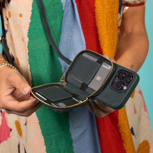 CASUPO iPhone Case and Wallet with Long Strap - Forest