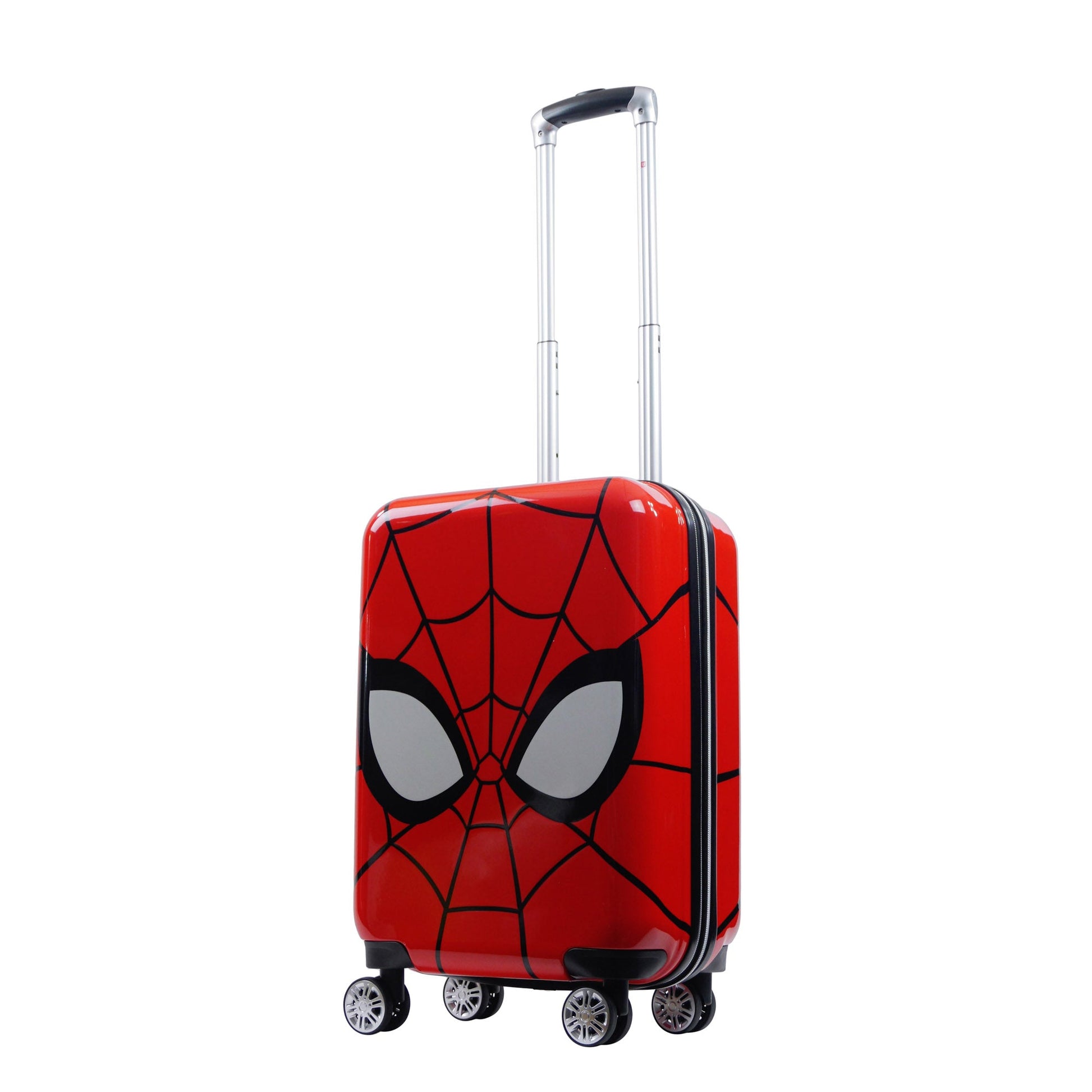 Marvel Spiderman Mask FŪL 21" Hard Rolling Luggage, Red - Stiles Supply Co.