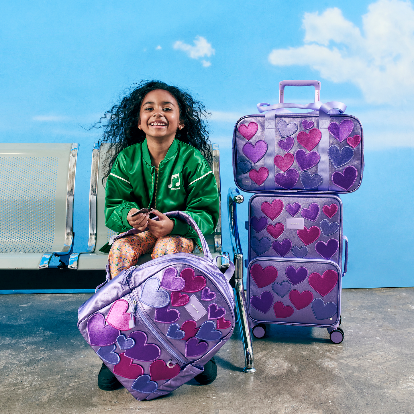 STATE Bags Purple Hearts Logan Carry-On Suitcase