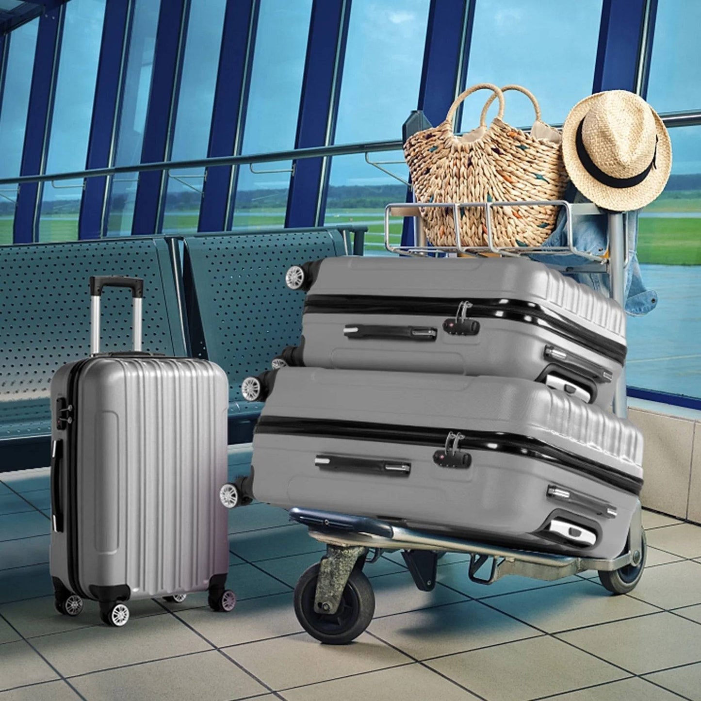Mirage Polli Hard Shell Lightweight 3 Piece Luggage Set - Stiles Supply Co.