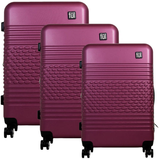 Classic Textured Hard Rolling Luggage FŪL 3Pcs Set - Stiles Supply Co.
