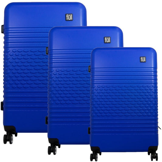 Classic Textured Hard Rolling Luggage FŪL 3Pcs Set - Stiles Supply Co.