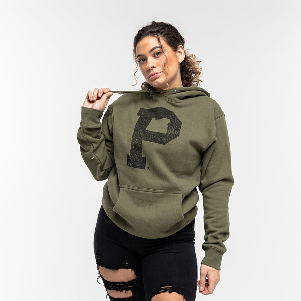 Soft-Blend "P" Hoodie - Olive - Stiles Supply Co.
