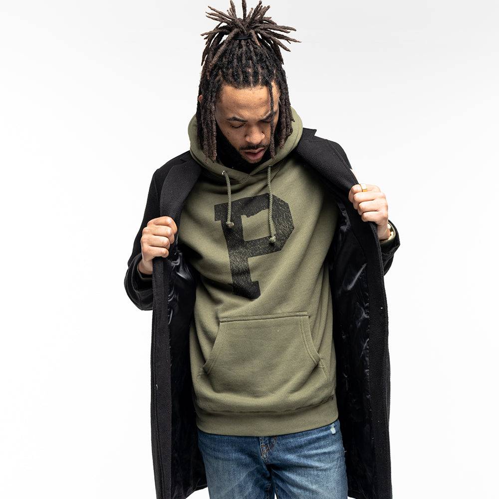 Soft-Blend "P" Hoodie - Olive - Stiles Supply Co.
