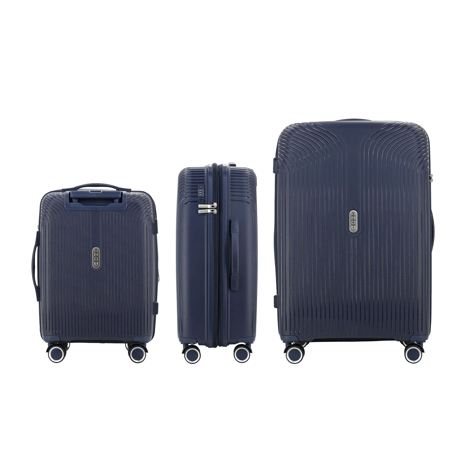 IZOD Sabina Premium Lightweight Hard Shell 3 Piece Luggage Set - Stiles Supply Co.