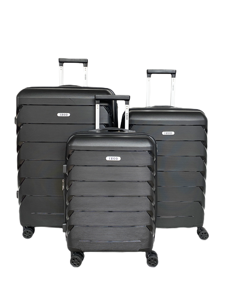 IZOD Ashley Hard shell Expandable Lightweight 3 Piece Luggage Set - Stiles Supply Co.