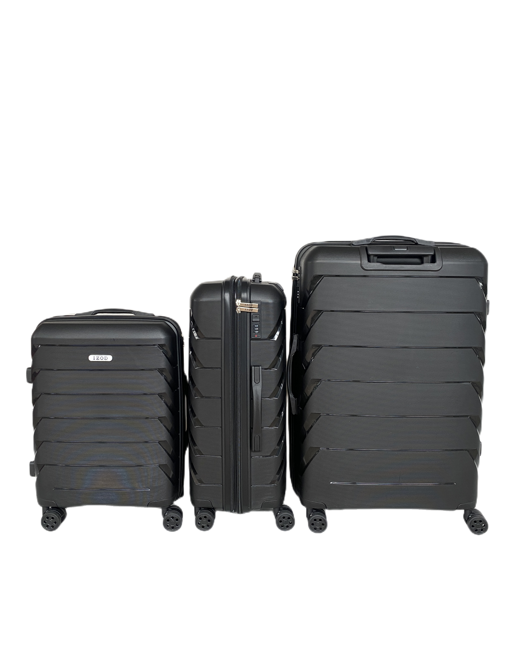 IZOD Ashley Hard shell Expandable Lightweight 3 Piece Luggage Set - Stiles Supply Co.