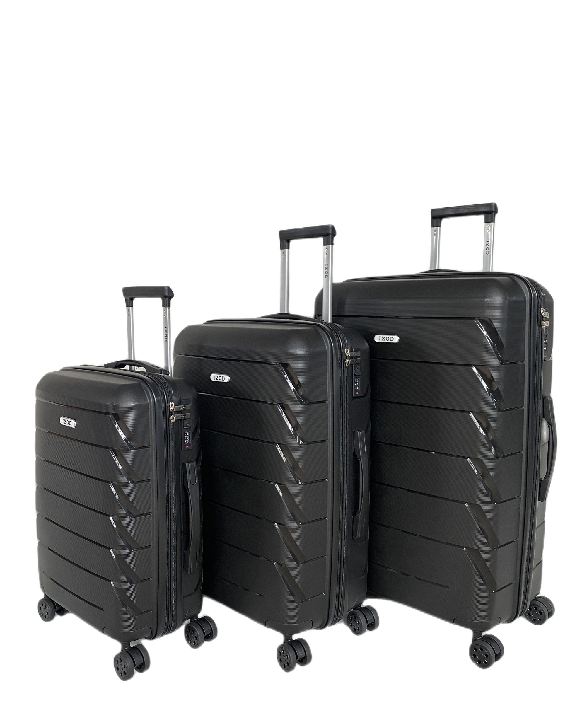 IZOD Ashley Hard shell Expandable Lightweight 3 Piece Luggage Set - Stiles Supply Co.