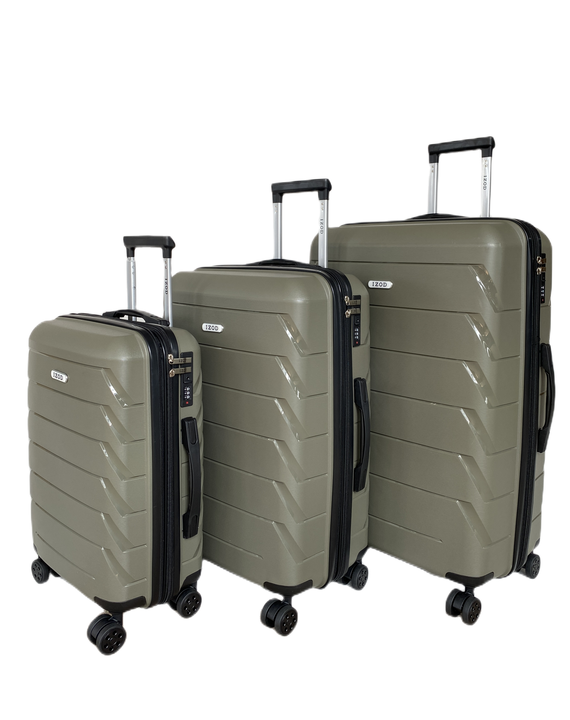 IZOD Ashley Hard shell Expandable Lightweight 3 Piece Luggage Set - Stiles Supply Co.