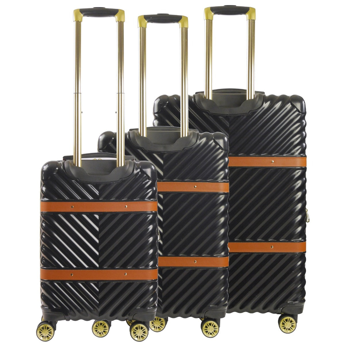 Stella Hardside Spinner 3-Piece Luggage Set, Black - Stiles Supply Co.