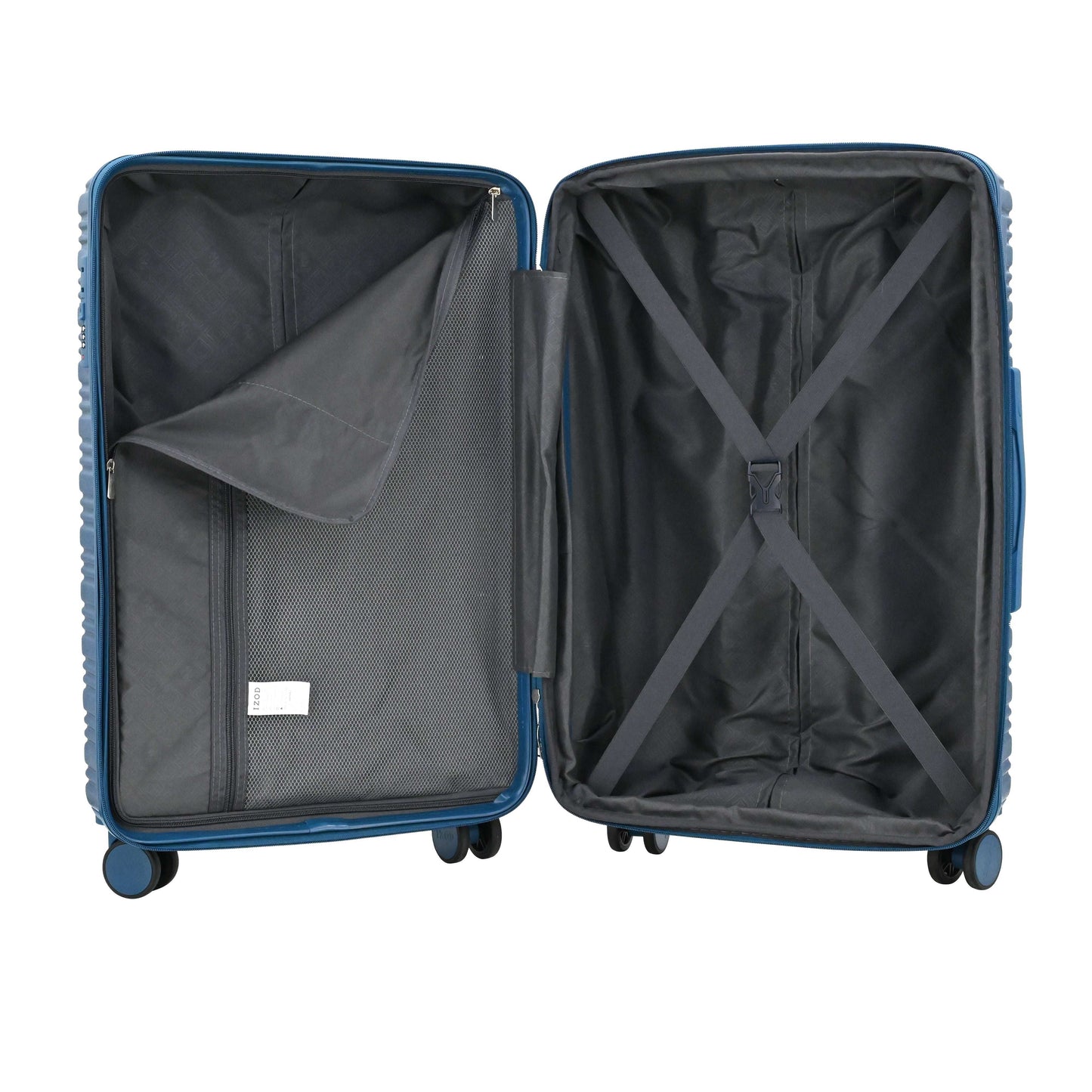 IZOD Camellia Lightweight ABS 3 Piece Luggage Set Black