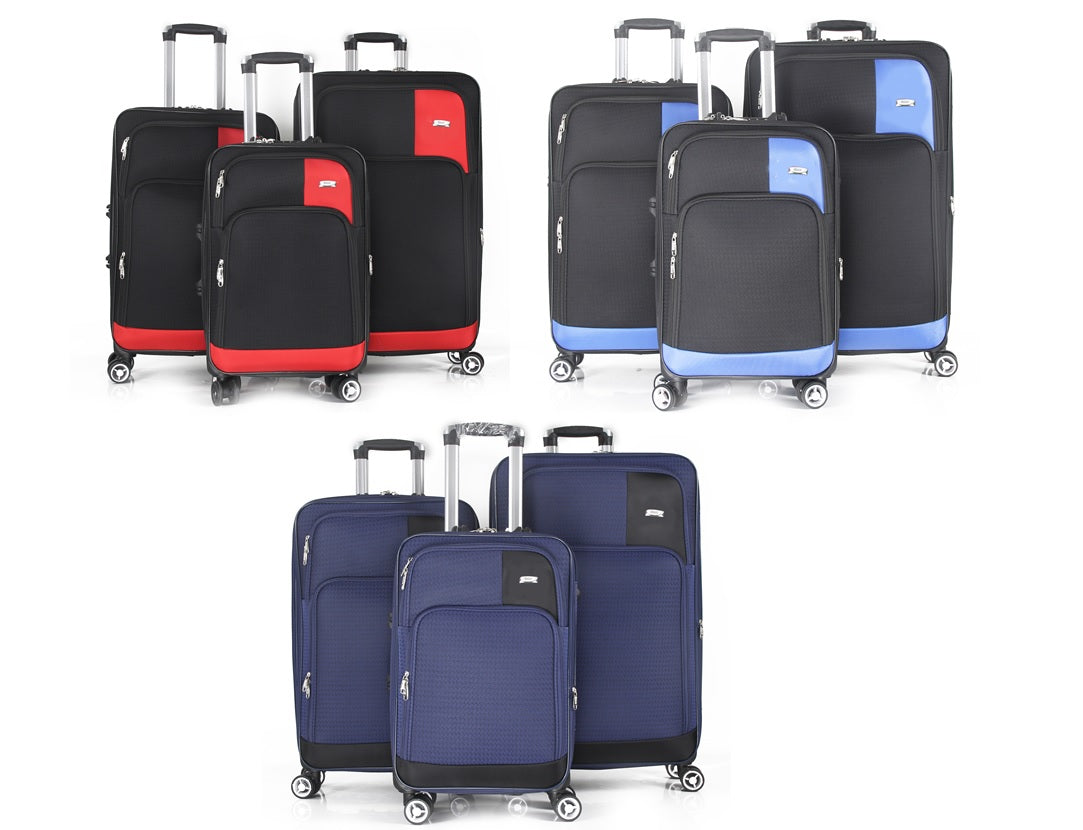 Mirage Brian Soft Shell Lightweight Expandable 3 Piece Luggage Set - Stiles Supply Co.