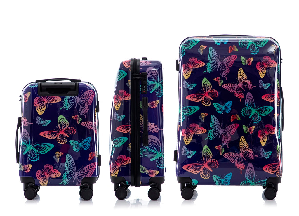 Mirage Graphic Hard Shell Lightweight 3-Piece Luggage Set - Stiles Supply Co.