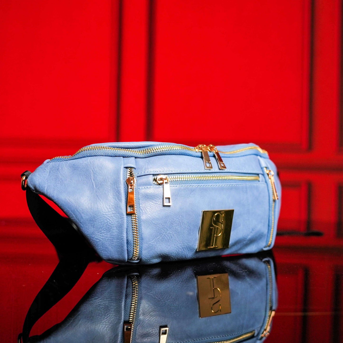 Sole Premise Baby Blue Leather Sling Bag