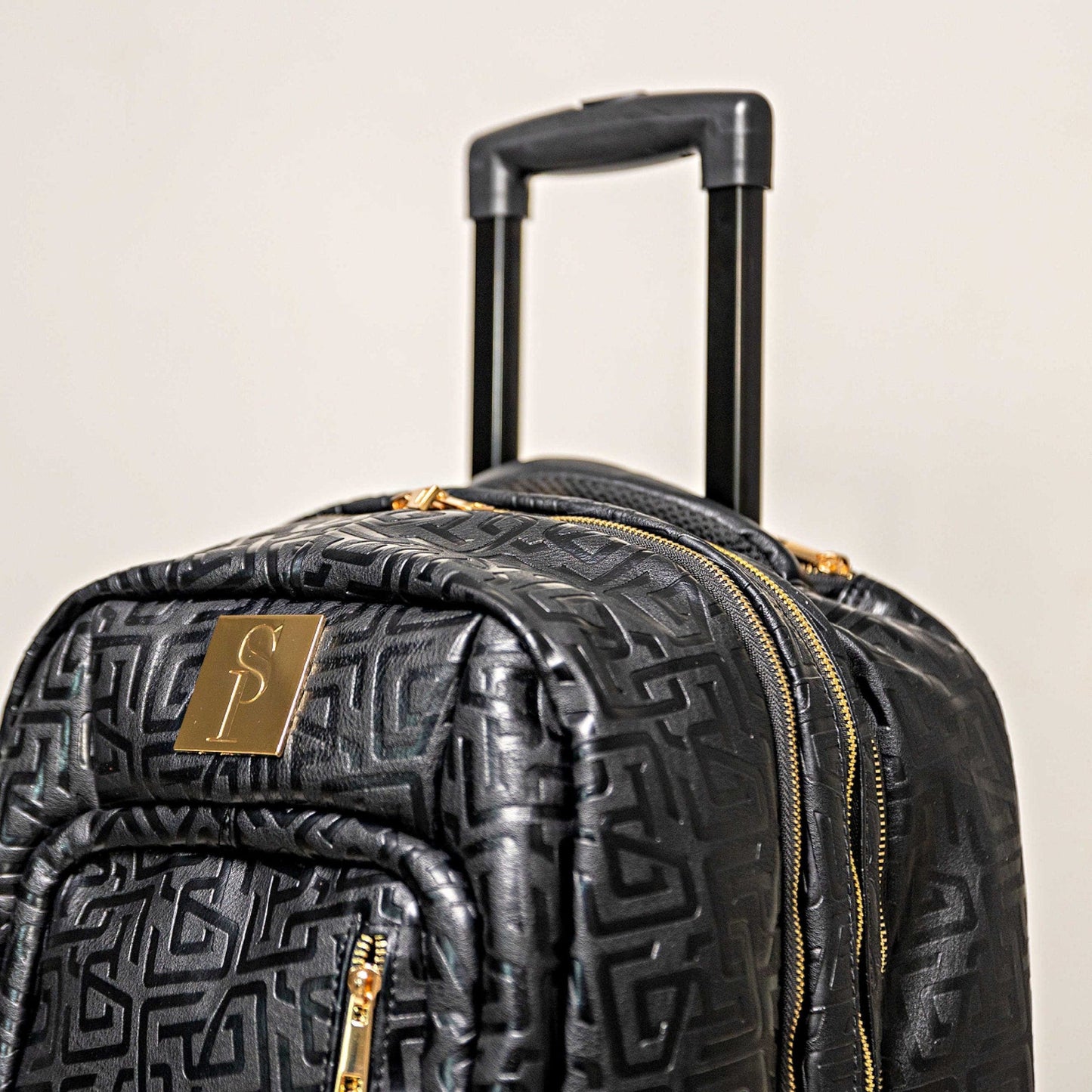 Sole Premise Black Monogram Leather Carry-On Shoe Bag