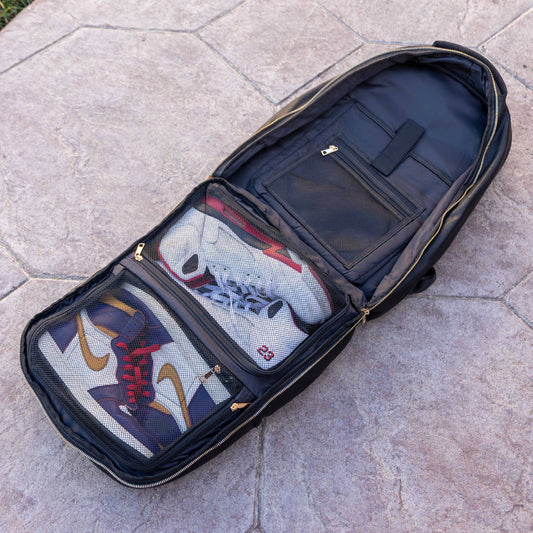 Sole Premise Black Leather Commuter Sneaker Backpack