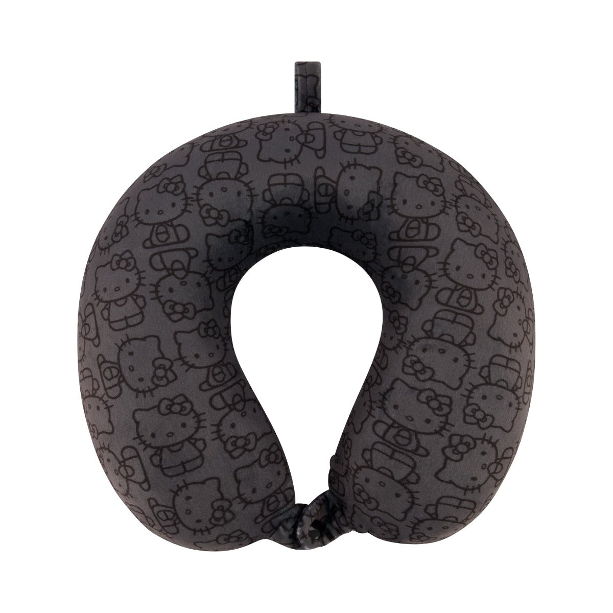 Hello Kitty All Over Icon Memory Foam Travel Neck Pillow, Black - Stiles Supply Co.