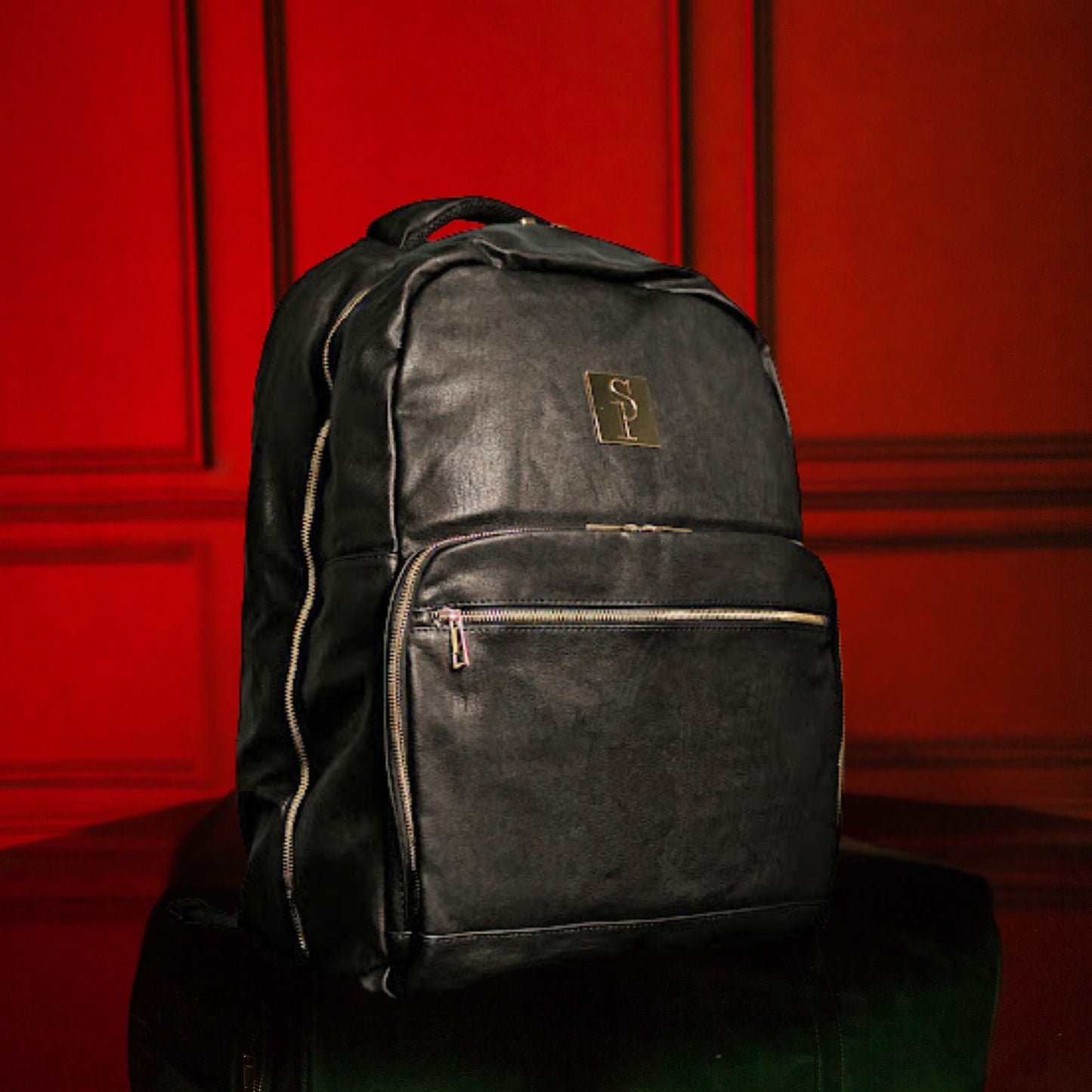 Sole Premise Black Leather Commuter Sneaker Backpack