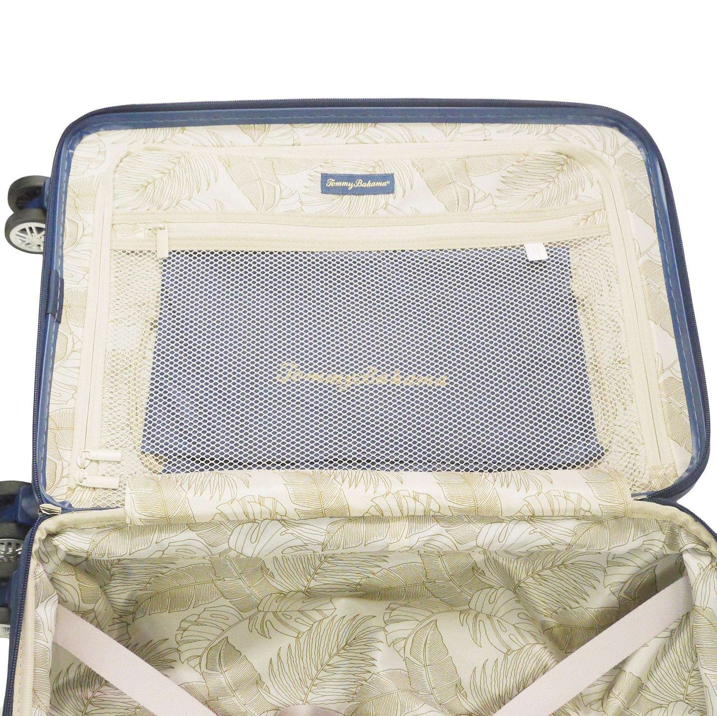 Tommy Bahama 30.5" Navy Hard-Sided 3D Pineapple Luggage with Drawstring Bag - Stiles Supply Co.