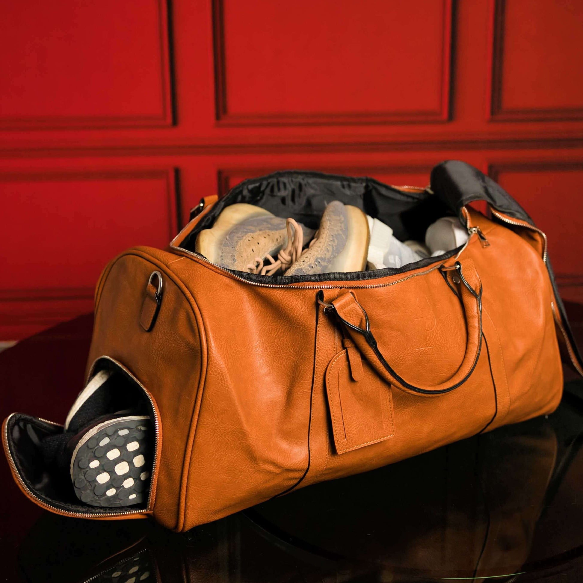 Sole Premise Brown Tumbled Leather Signature Bag Set