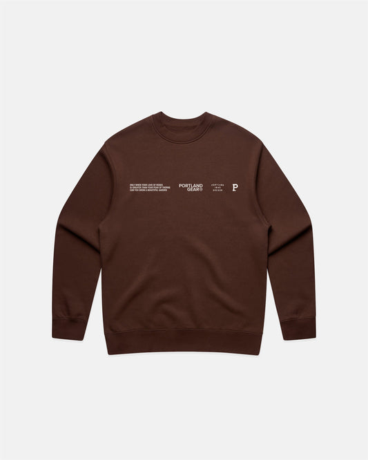 Sueded Slogan Crewneck - Brown