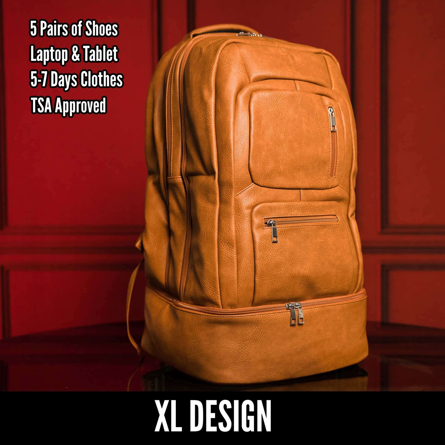 Sole Premise Brown Leather Patented Carry-on Bag (XL Design)
