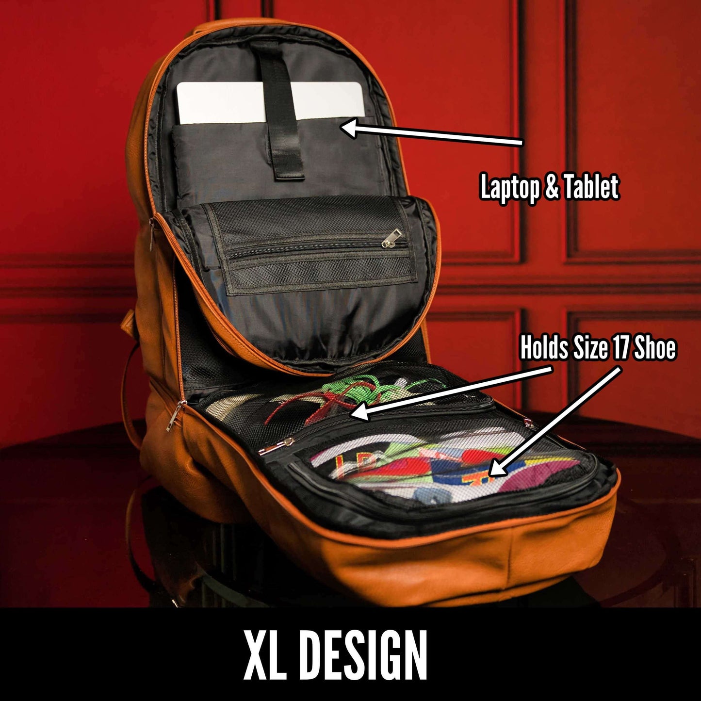 Sole Premise Brown Leather Patented Carry-on Bag (XL Design)