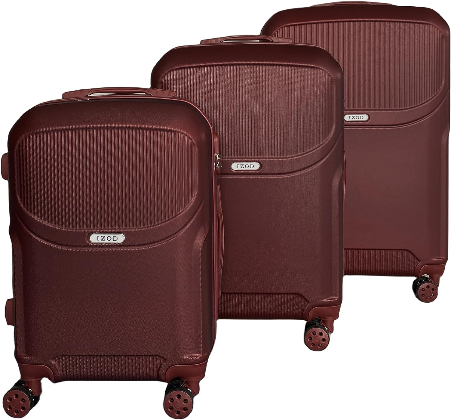 IZOD Regina Expandable Hard shell Lightweight 3 Piece Luggage Set - Stiles Supply Co.