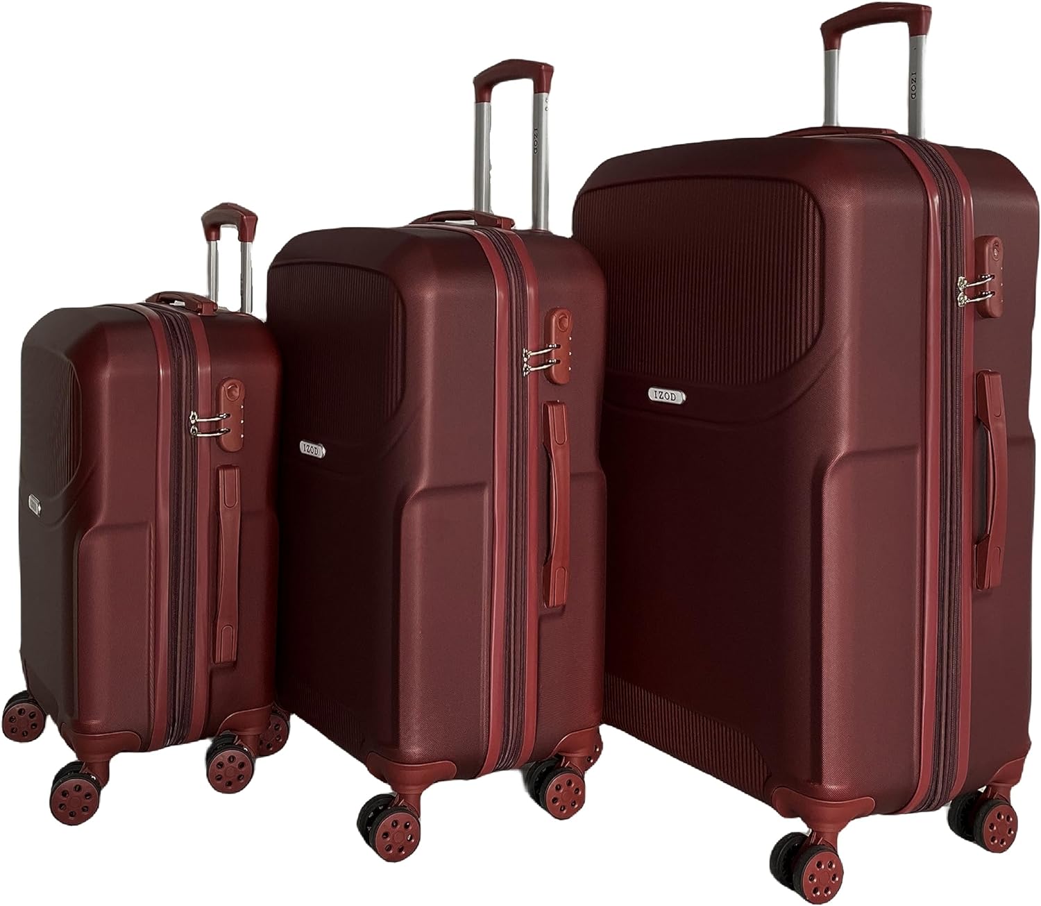 IZOD Regina Expandable Hard shell Lightweight 3 Piece Luggage Set - Stiles Supply Co.