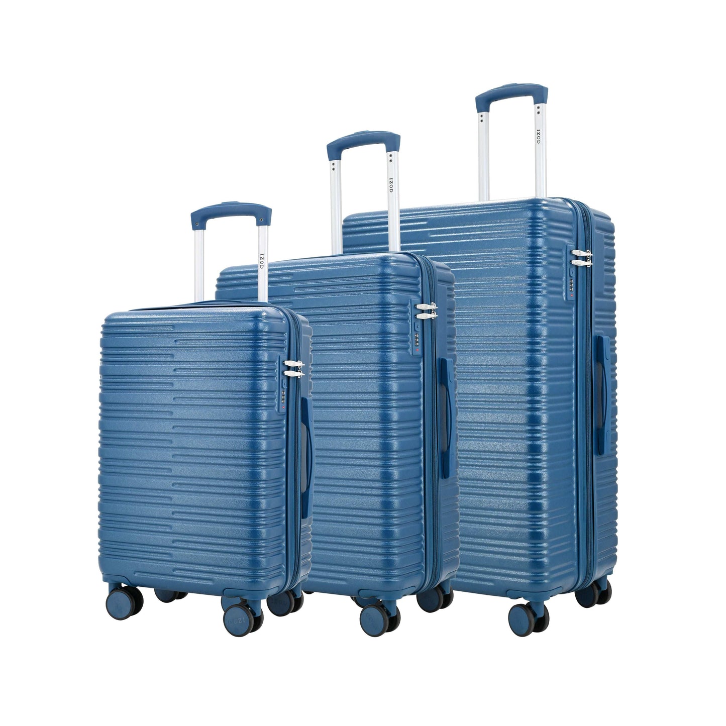 IZOD Camellia Premium Lightweight 3-Piece Luggage Set Blue