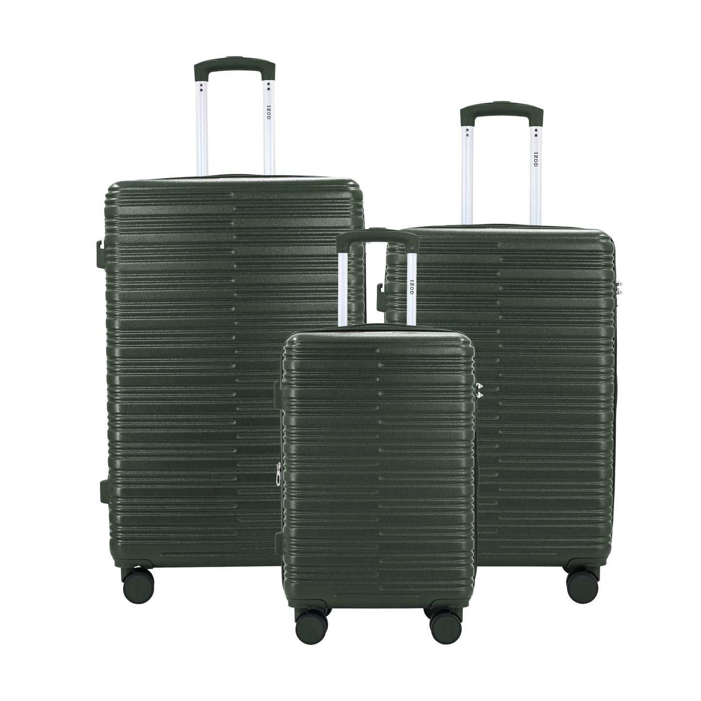 IZOD Camellia Lightweight 3-Piece Luggage Set Green
