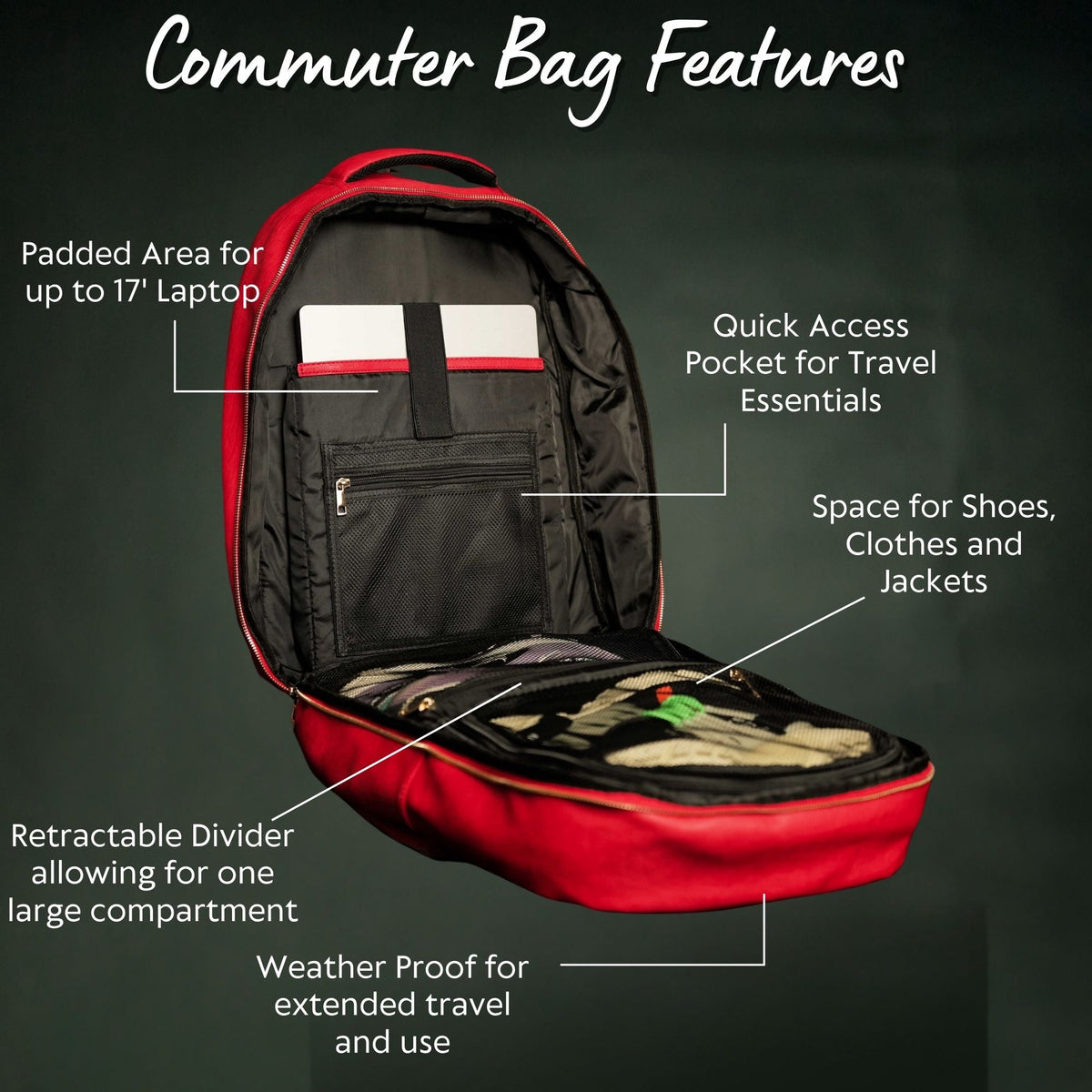 Sole Premise Red Leather Commuter Bag
