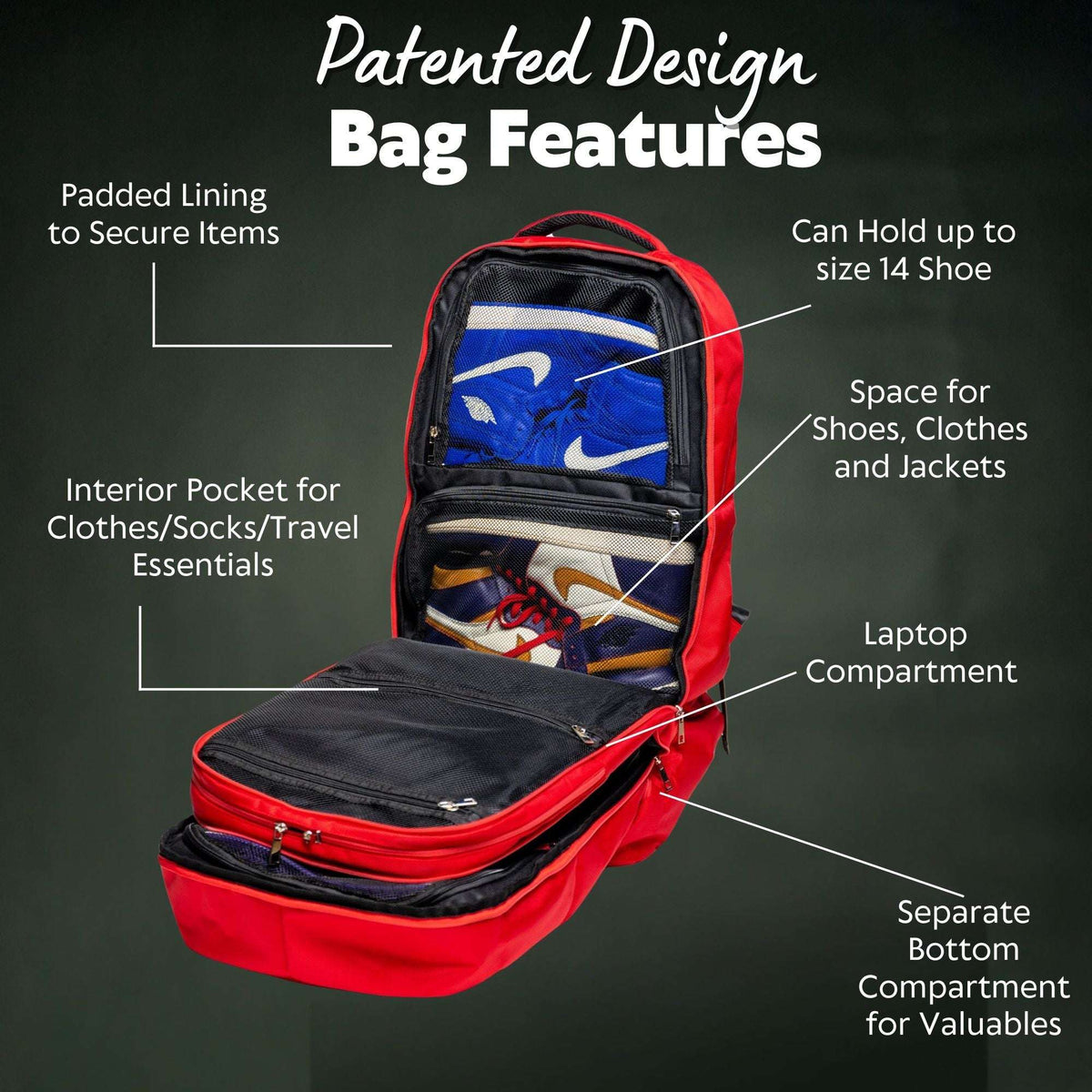 Sole Premise Red Leather Luxury Carry-On Patented Backpack (Only 300 Made)