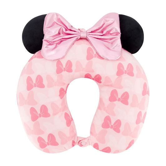 Disney Minnie Mouse Blush bows 3D ears and bow travel pillow - Stiles Supply Co.