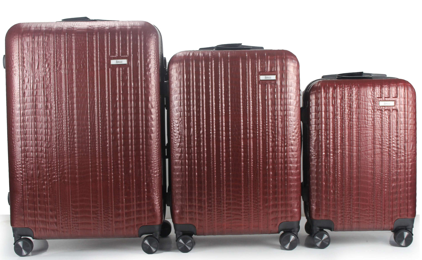 Mirage Danae Abs Hard Shell Lightweight 360 Dual Spinning Wheels Combo Lock 3 Piece Luggage Set - Stiles Supply Co.