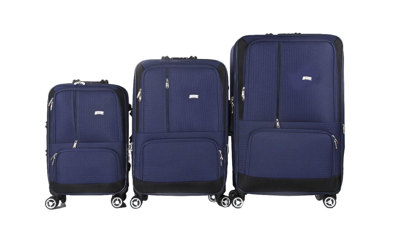 Mirage Dominic Soft Shell Lightweight Expandable 3 Piece Luggage Set - Stiles Supply Co.