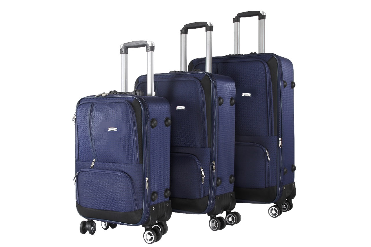 Mirage Dominic Soft Shell Lightweight Expandable 3 Piece Luggage Set - Stiles Supply Co.