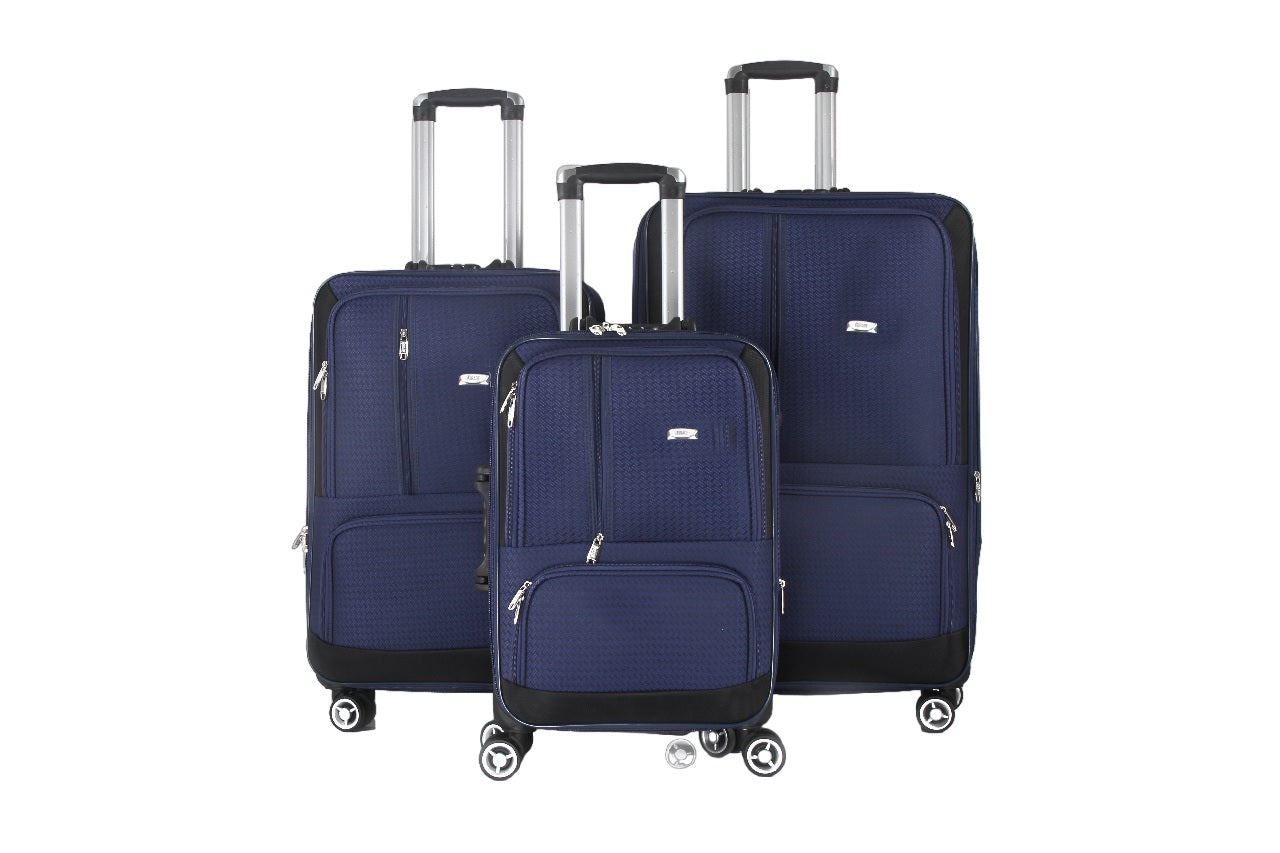 Mirage Dominic Soft Shell Lightweight Expandable 3 Piece Luggage Set - Stiles Supply Co.
