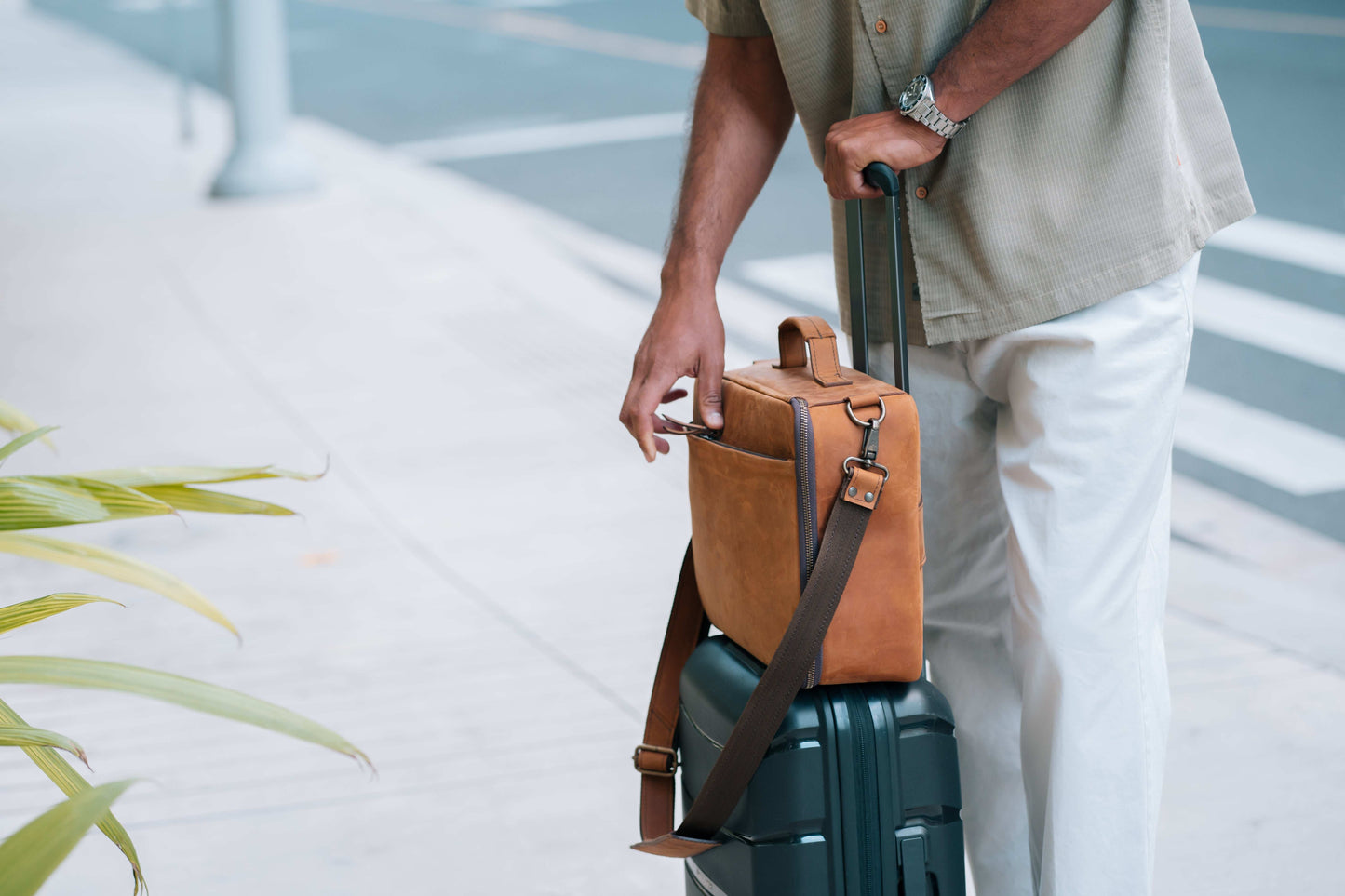 Romfre Leather CPAP Travel Bag - Stiles Supply Co.