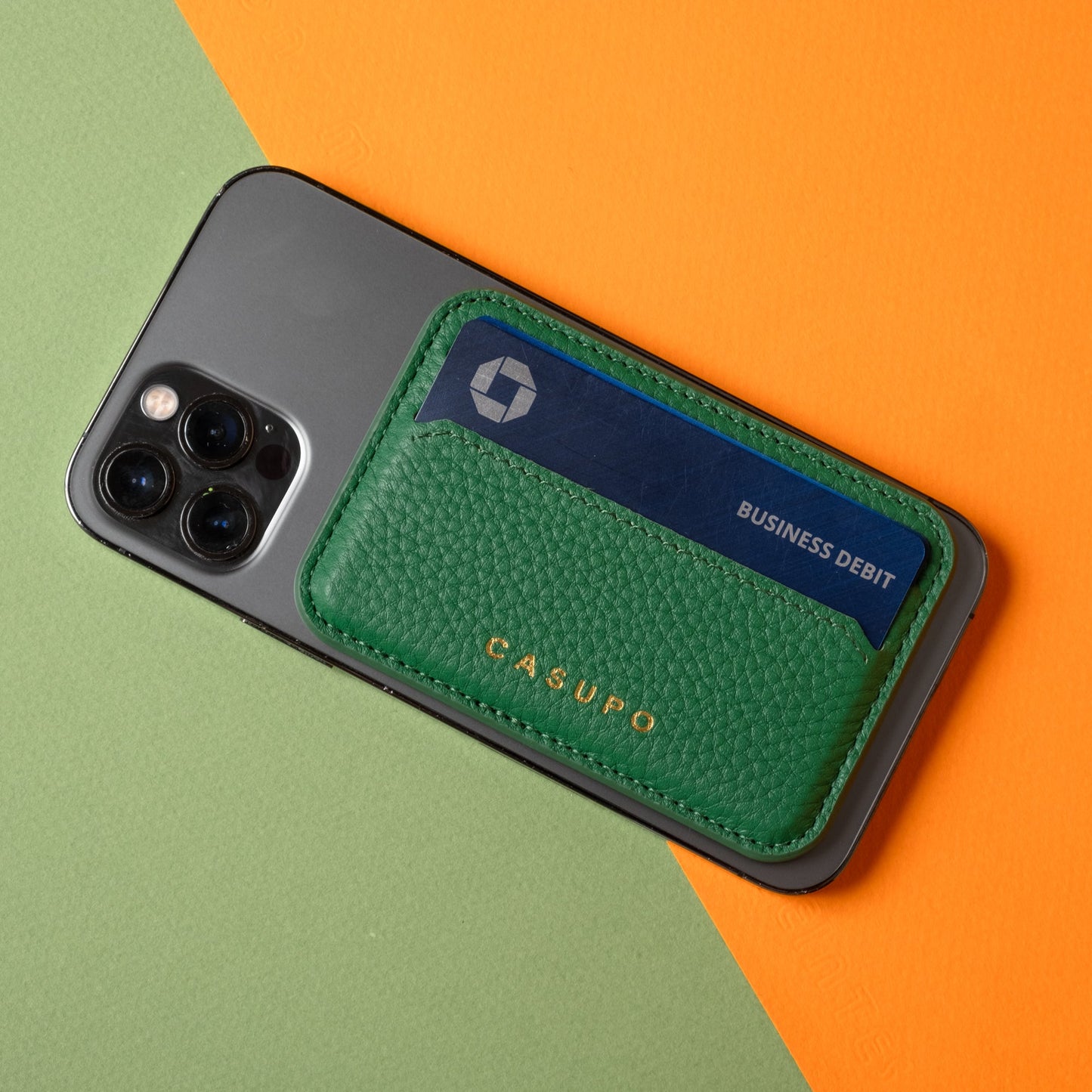 CASUPO Mag Safe Leather Wallet with RFID - Green