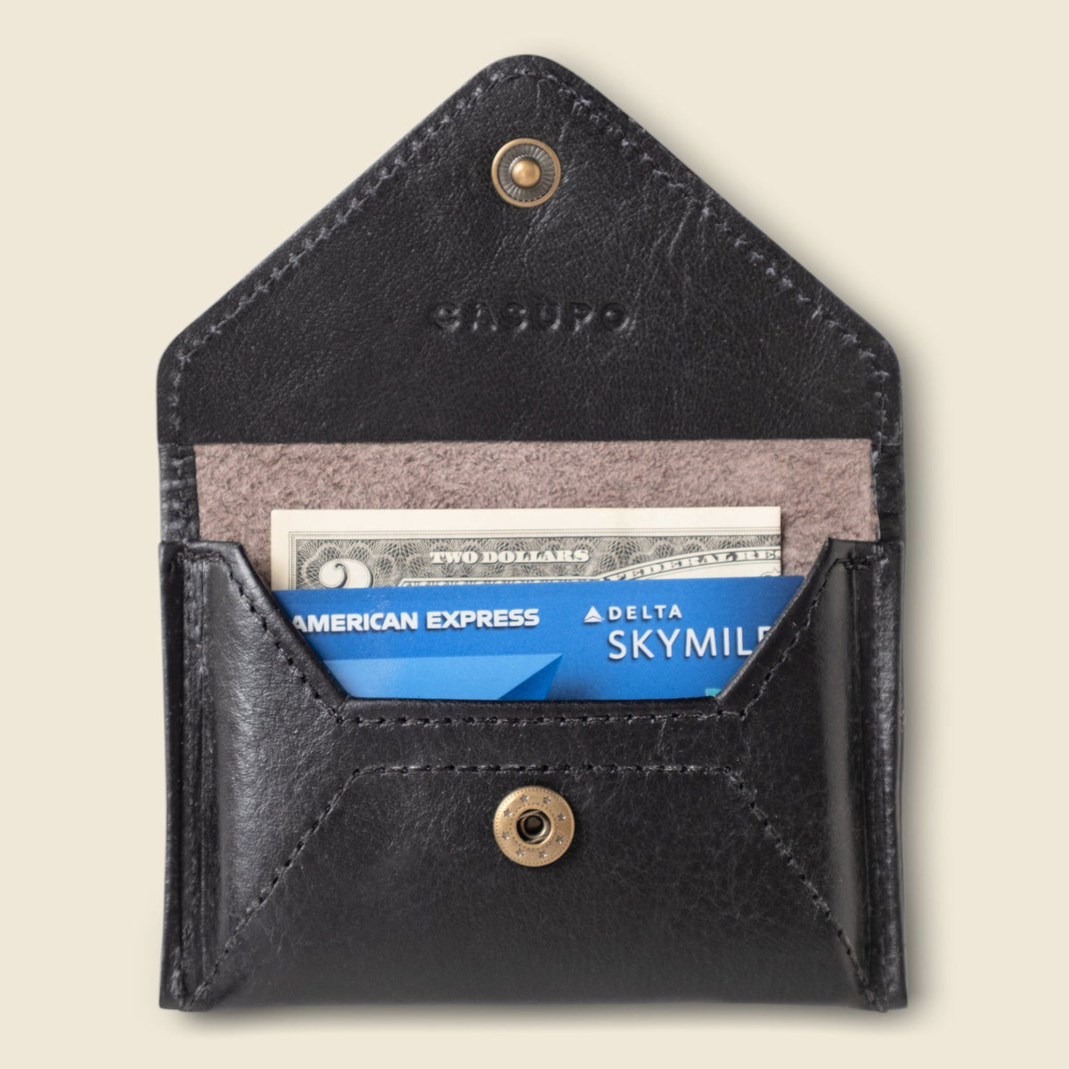 CASUPO Mini Envelope Wallet with RFID Protection - Black