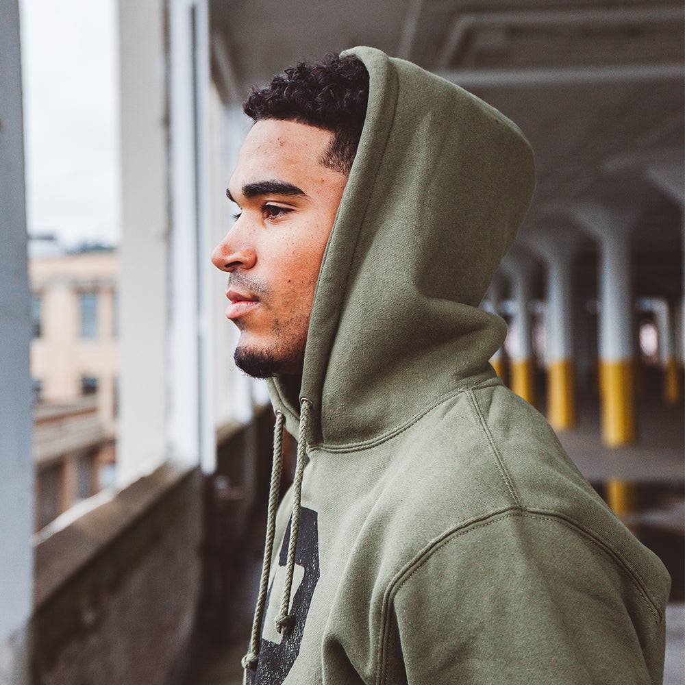 Soft-Blend "P" Hoodie - Olive - Stiles Supply Co.