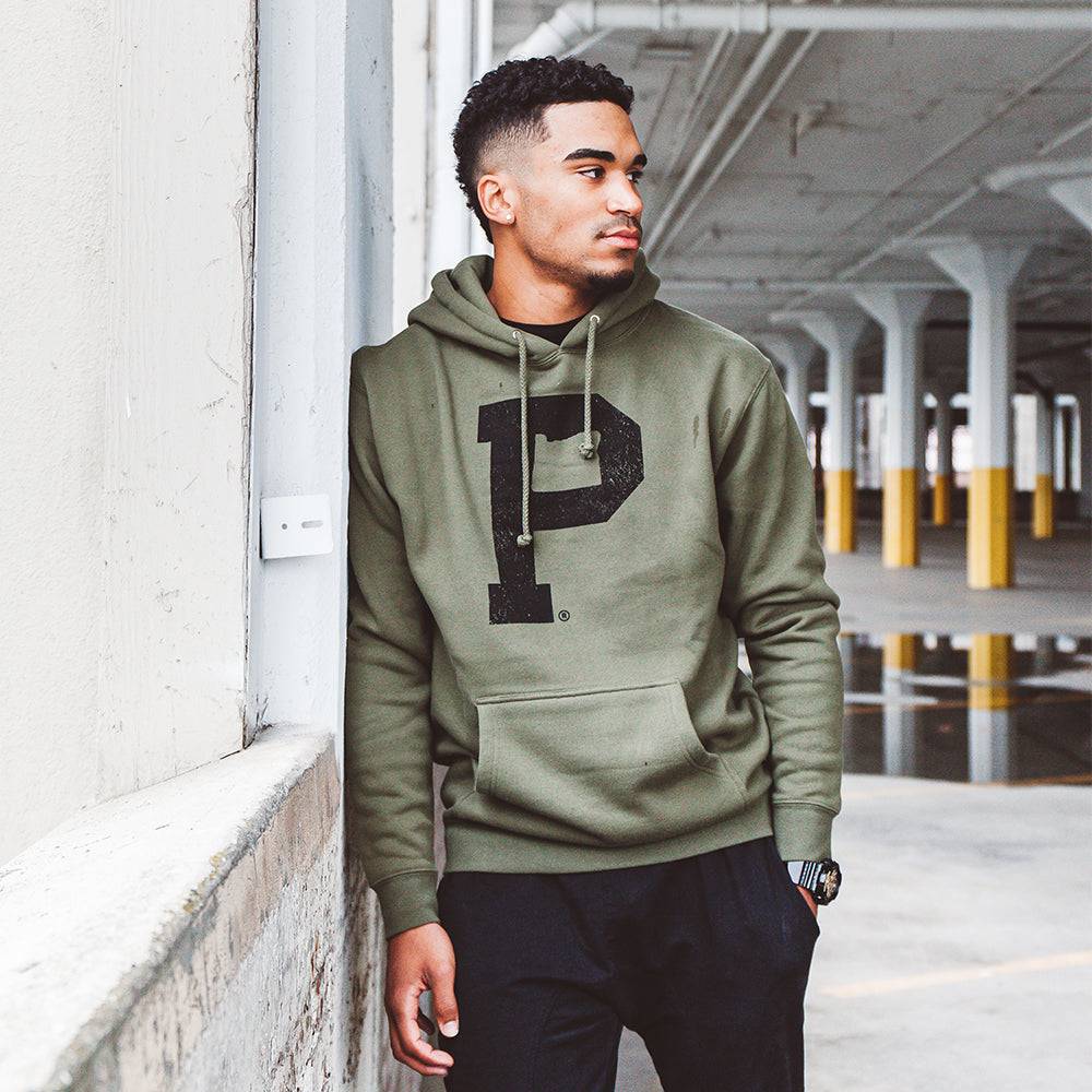 Soft-Blend "P" Hoodie - Olive - Stiles Supply Co.