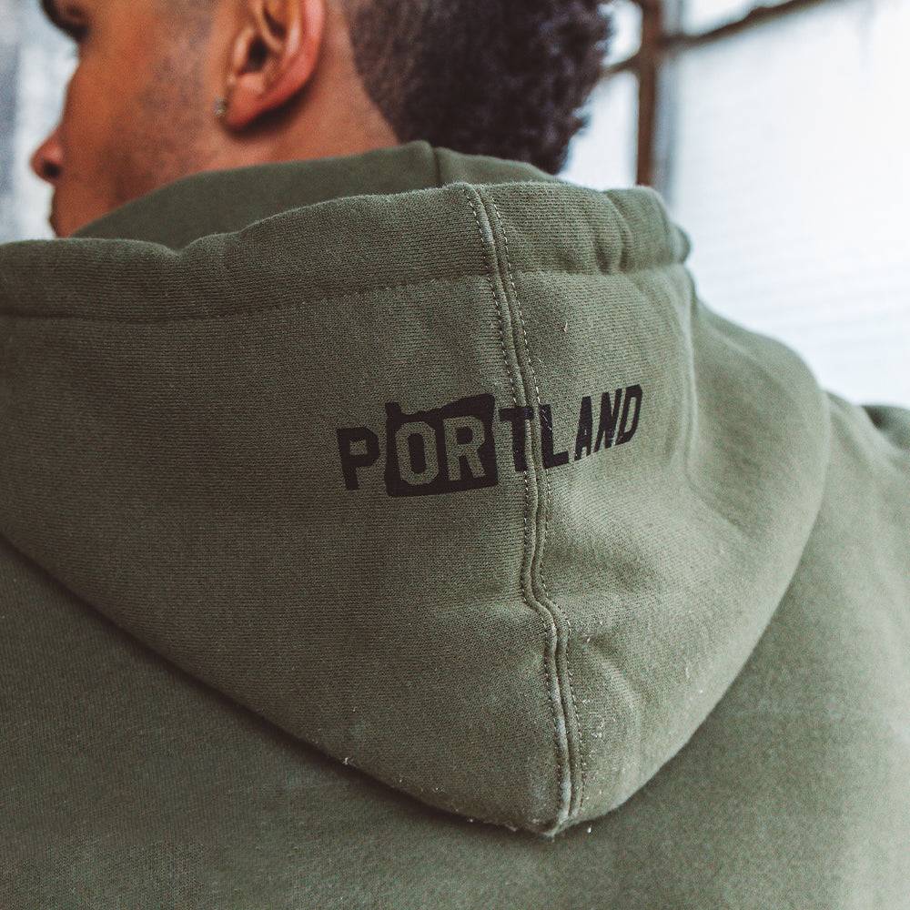 Soft-Blend "P" Hoodie - Olive - Stiles Supply Co.