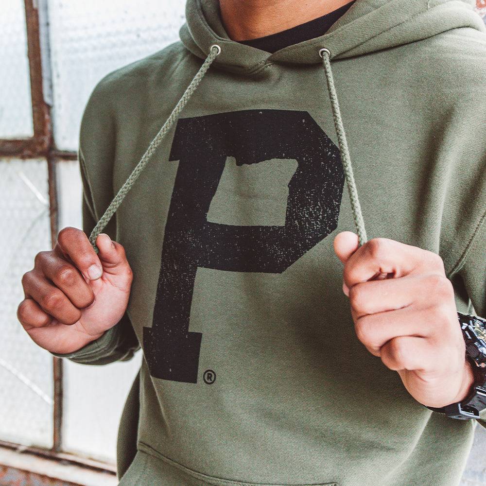 Soft-Blend "P" Hoodie - Olive - Stiles Supply Co.