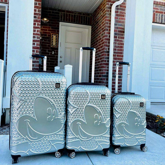 Ful X Disney Mickey Mouse Rolling Suitcases 3 Piece Set Silver - Stiles Supply Co.
