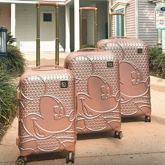 Disney Mickey Mouse Rolling Suitcases 3 Piece Set Rose Gold - Stiles Supply Co.