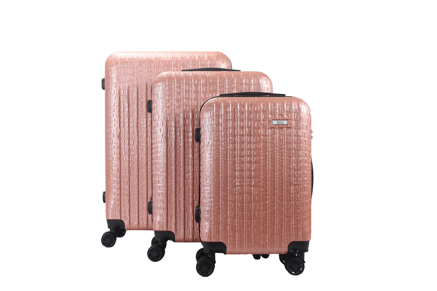 Mirage Danae Abs Hard Shell Lightweight 360 Dual Spinning Wheels Combo Lock 3 Piece Luggage Set - Stiles Supply Co.