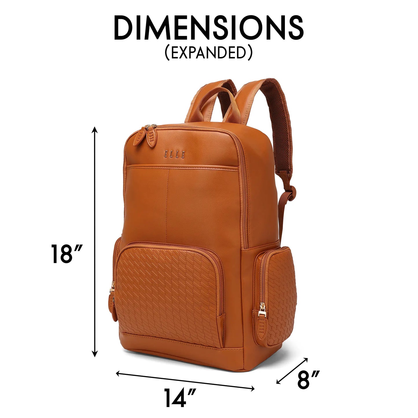 ELLE Leisure Luxe 27L Vegan Leather Backpack - Stiles Supply Co.